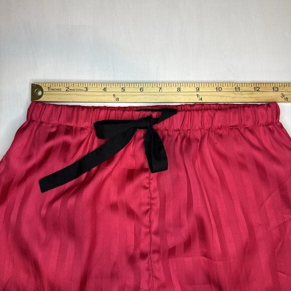 House of Harlow 1960 Women's Red Silk Pajama Shorts Sleepwear Size Small Striped - Picture 5 of 6